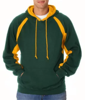 1262 Badger Adult Hook Hooded Blended Fleece Forest/ Gold