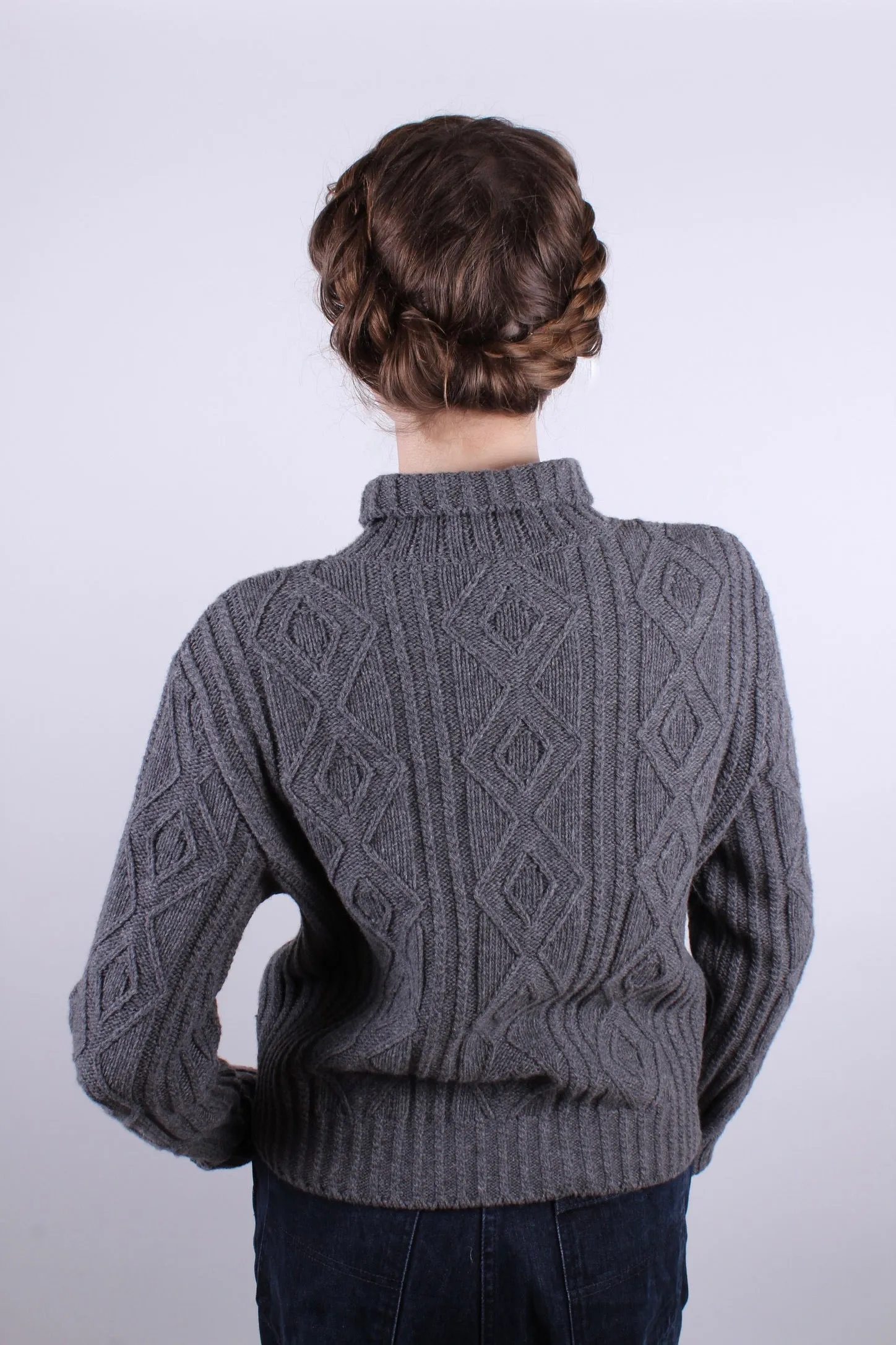 1940s / 1950s vintage style turtleneck pullover - Dark grey - Inger