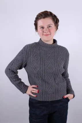 1940s / 1950s vintage style turtleneck pullover - Dark grey - Inger