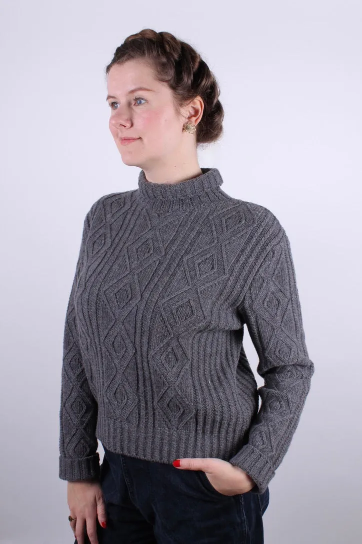1940s / 1950s vintage style turtleneck pullover - Dark grey - Inger