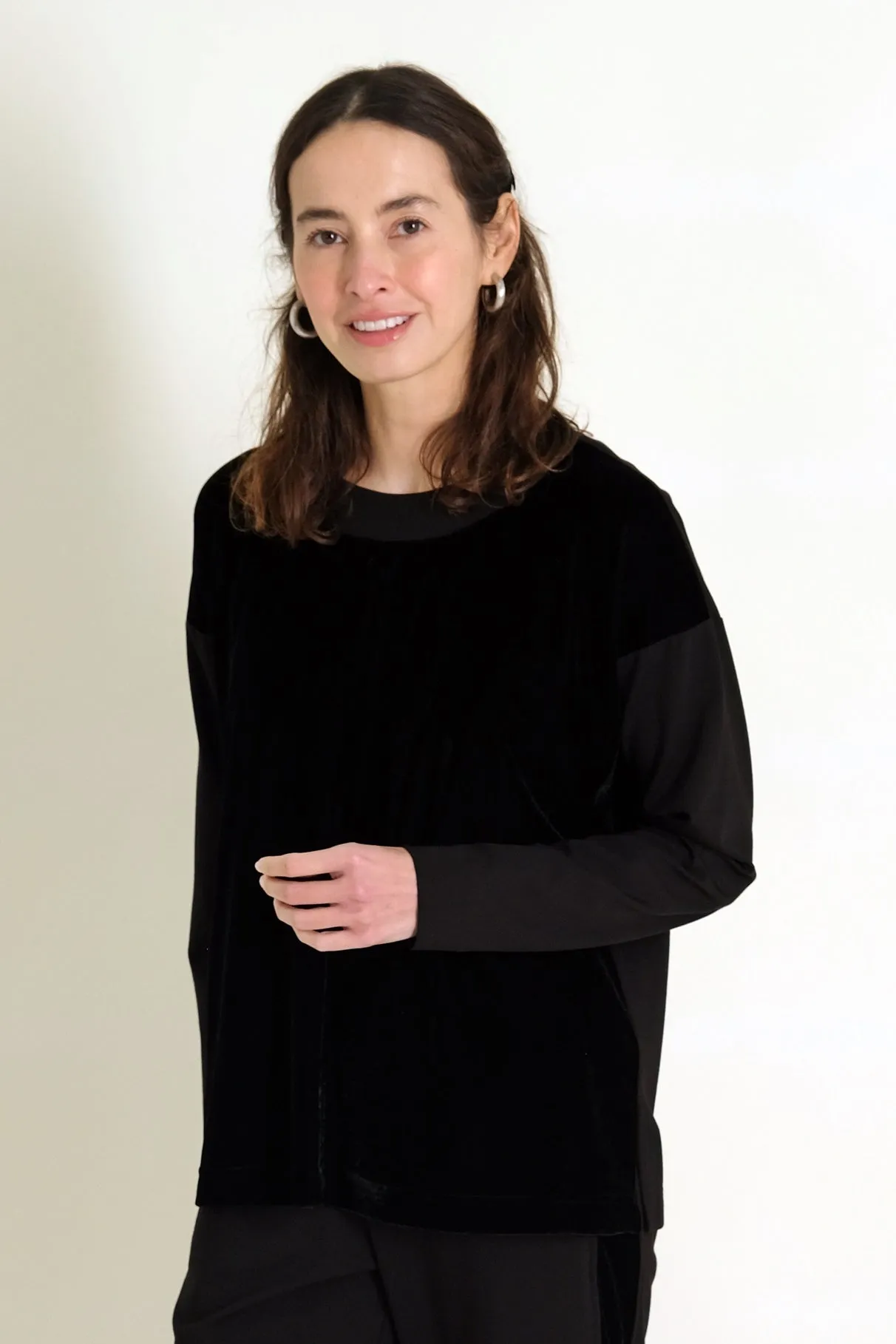 26" Ponte/Velvet Pullover