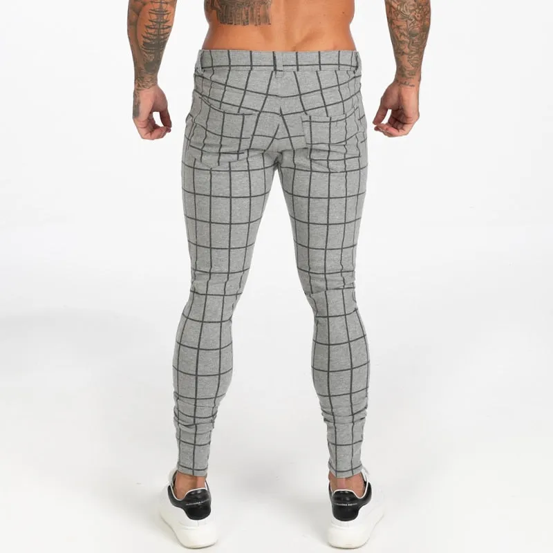7369 Checked Pattern Skinny Chinos