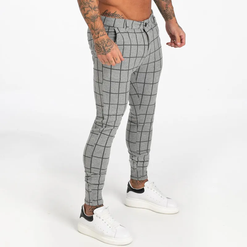 7369 Checked Pattern Skinny Chinos