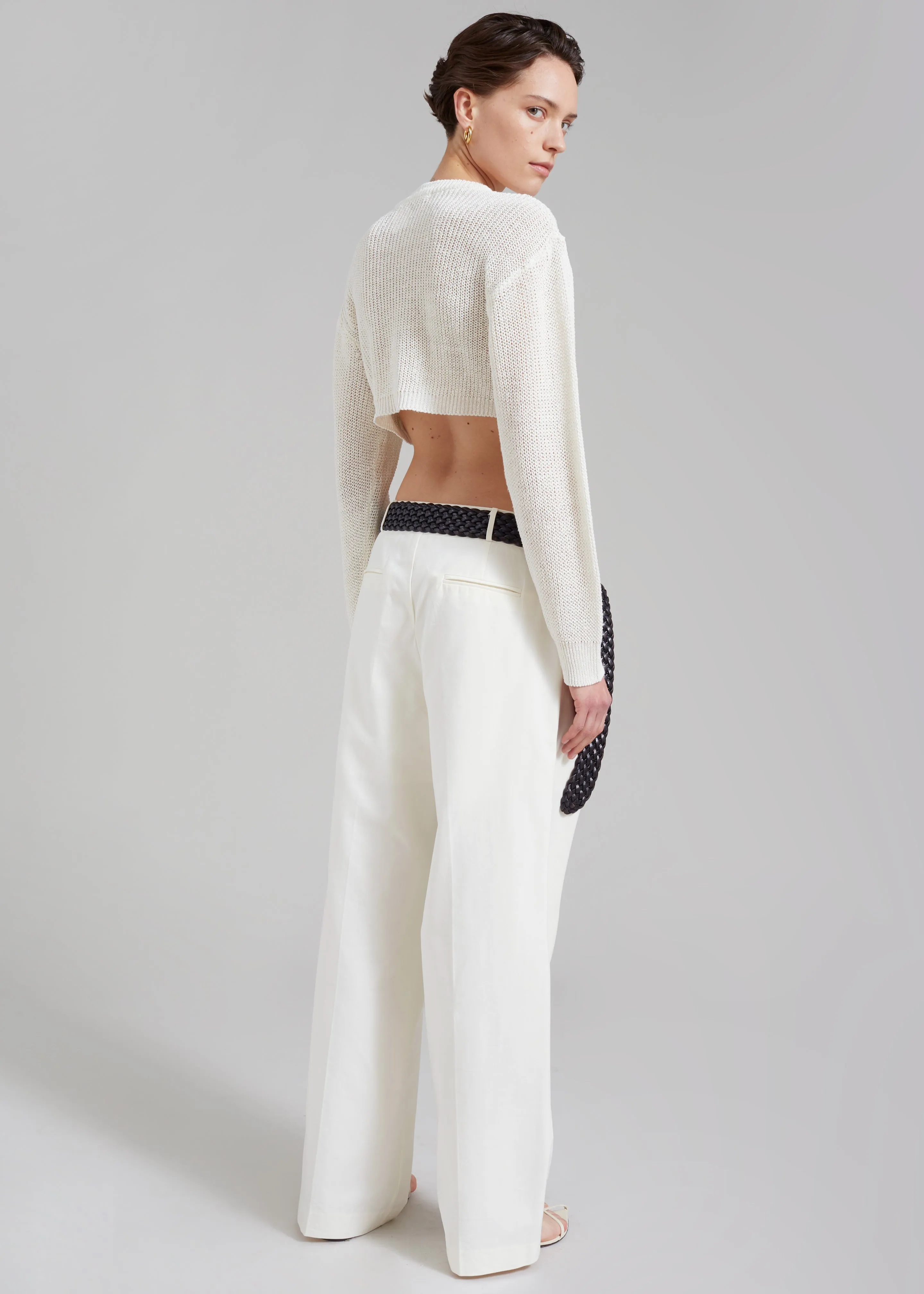 Abi Cropped Knit Top - Cream