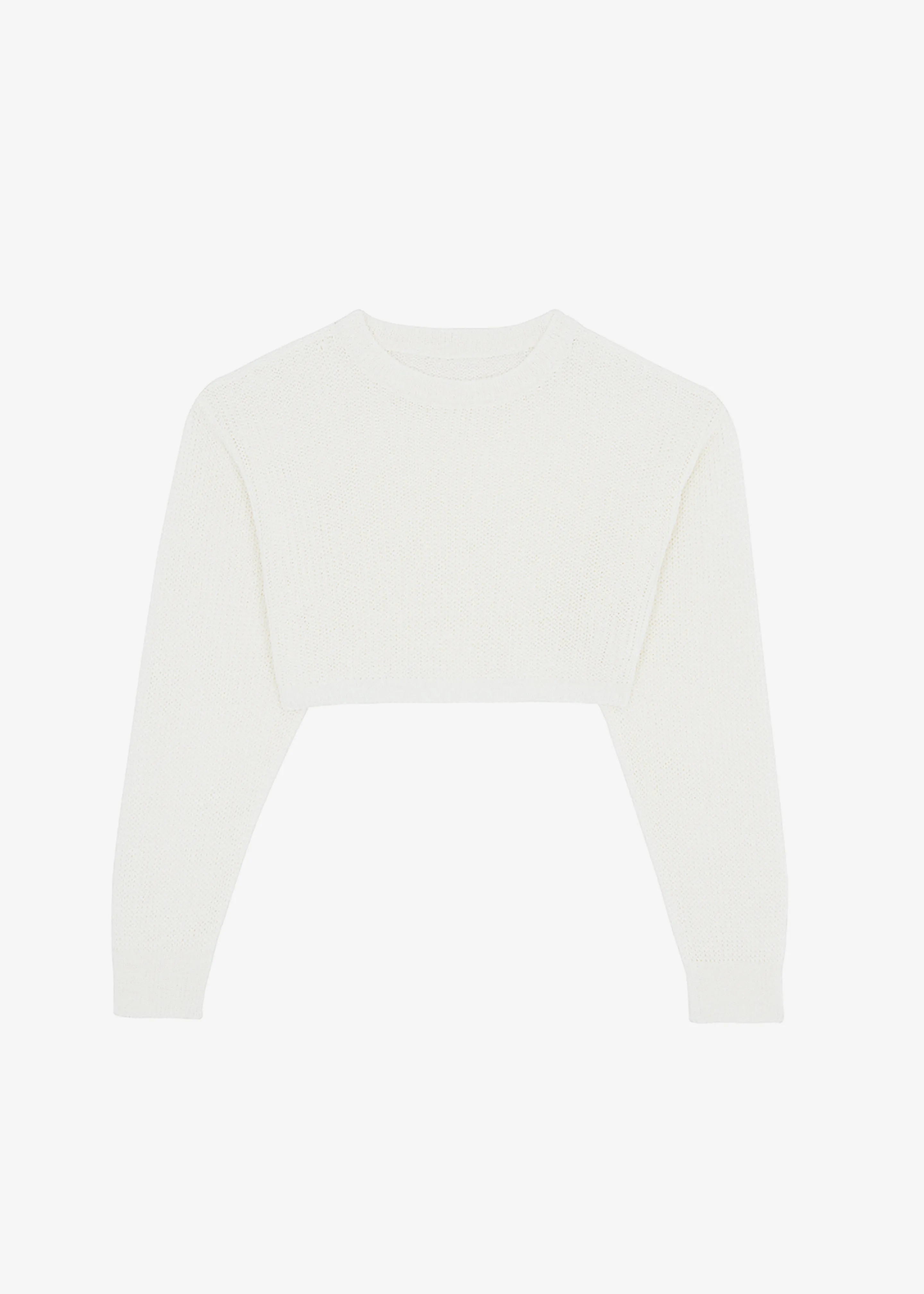 Abi Cropped Knit Top - Cream