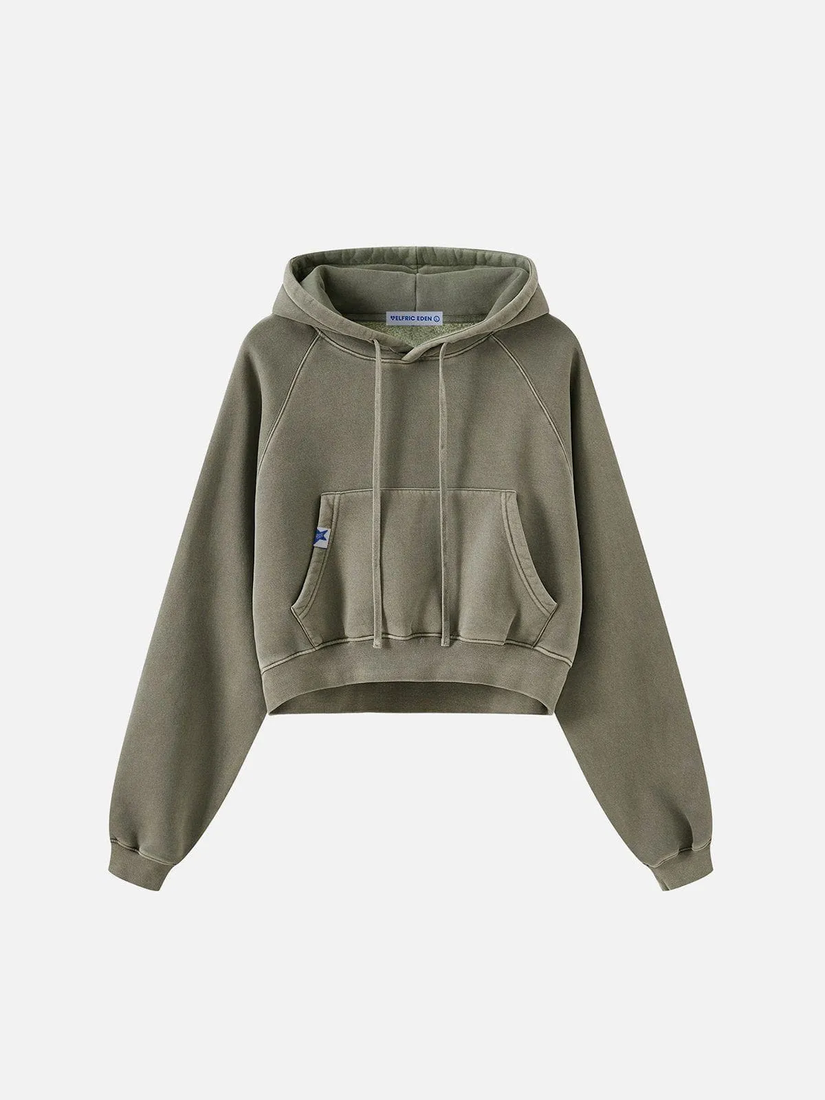 Aelfric Eden Cropped Raglan Sleeve Washed Hoodie