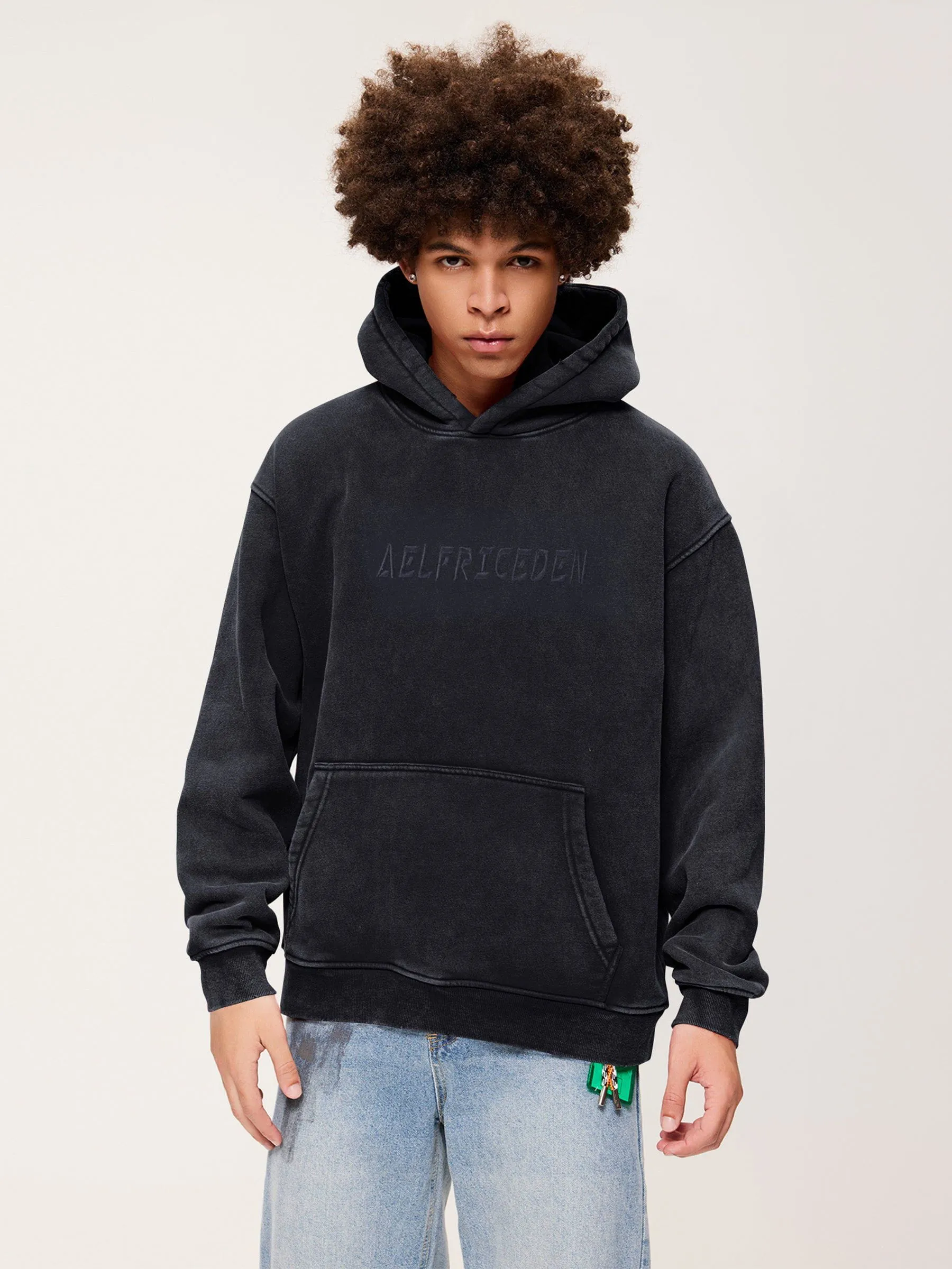 Aelfric Eden Essential Embroidery Washed Hoodie