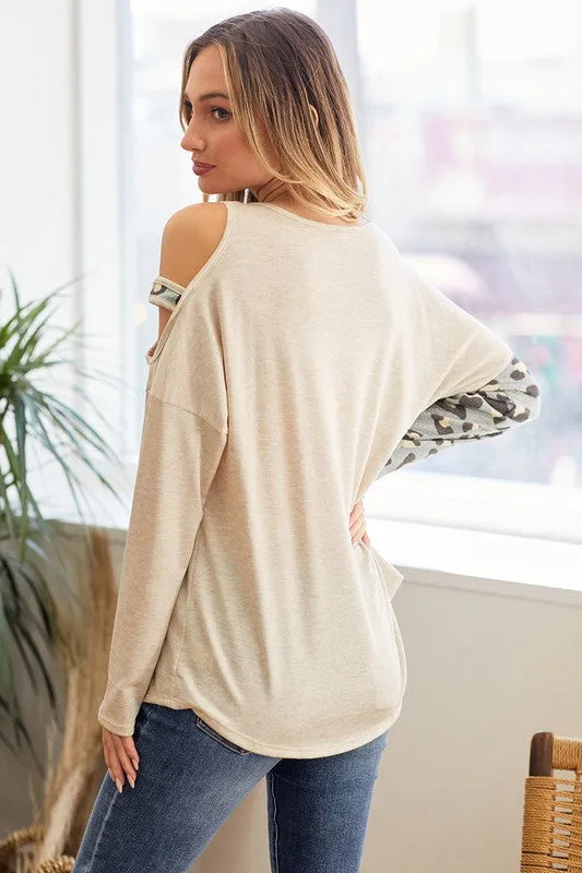 Allison. Leopard One Shoulder Top