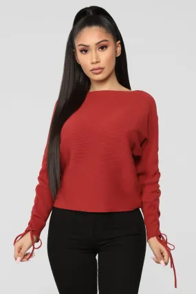 Ana Ruched Sweater - Rust