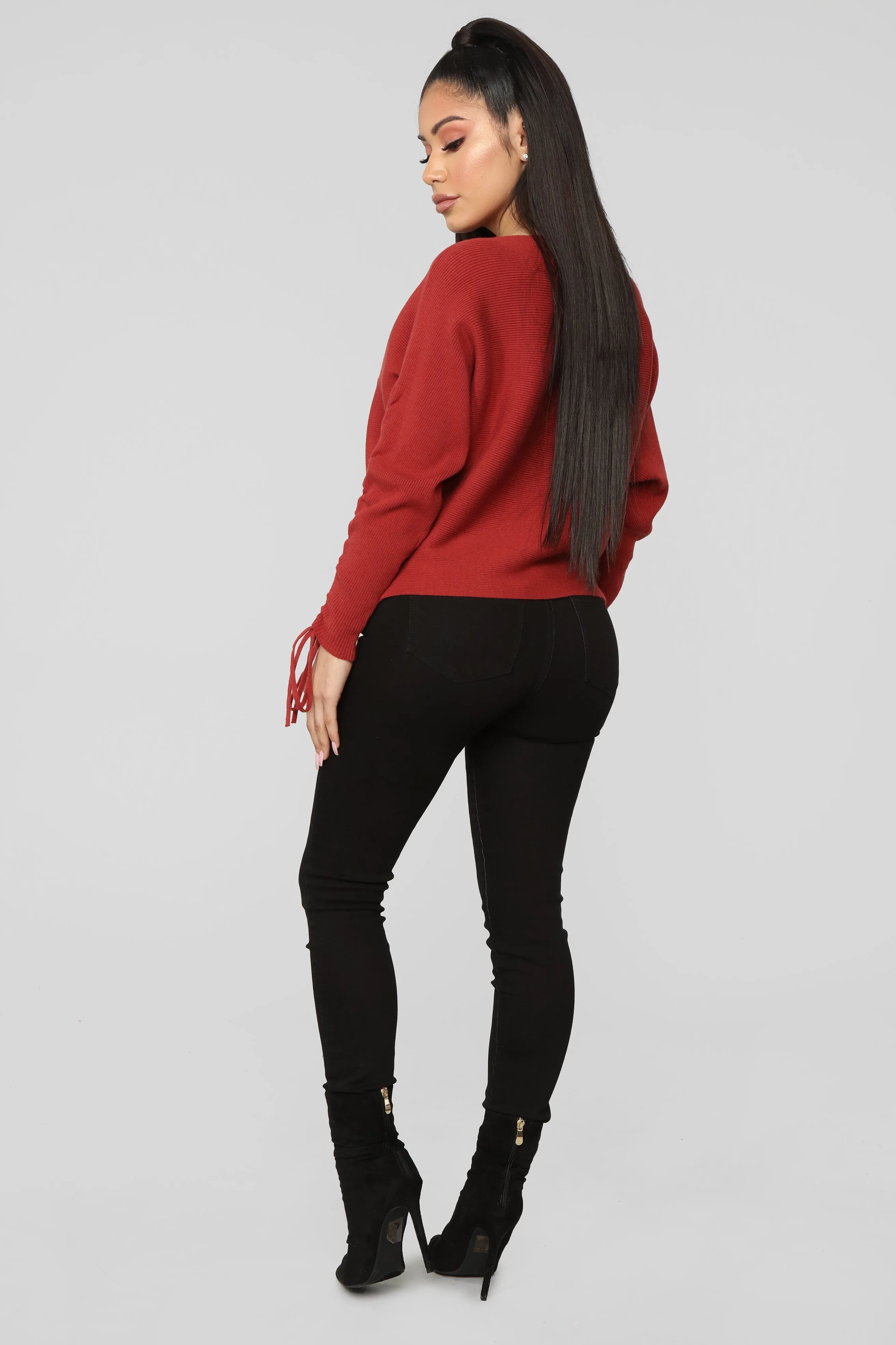 Ana Ruched Sweater - Rust
