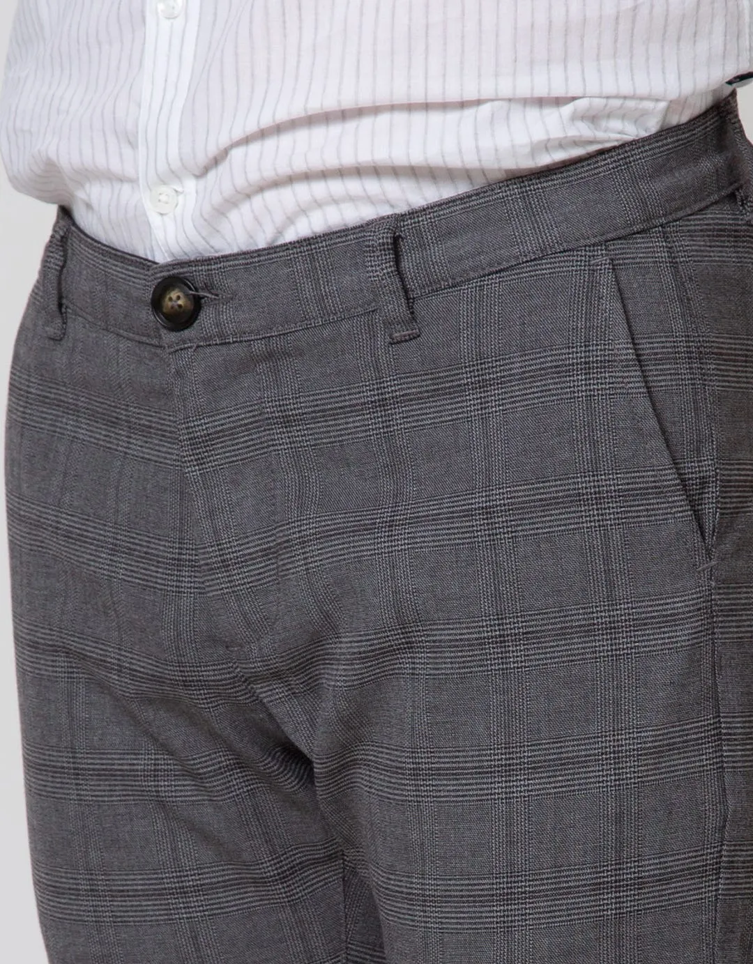 Andrew Smith Plaid Formal Celana Panjang Pria