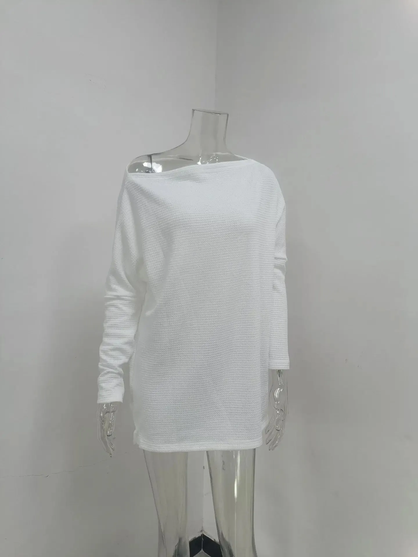 Asymmetric Hems Textured Knit Casual Top