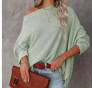 Asymmetric Hems Textured Knit Casual Top