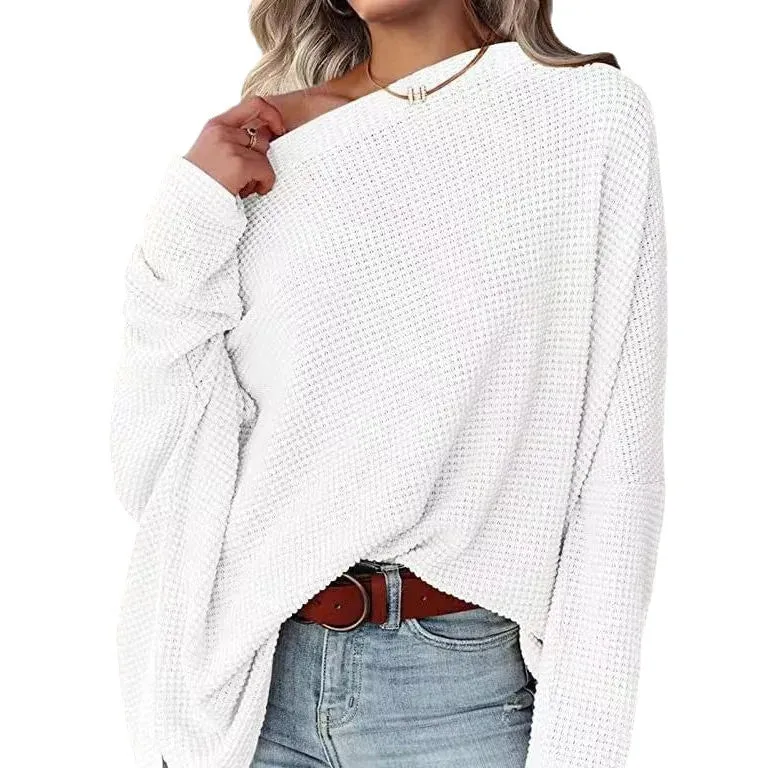 Asymmetric Hems Textured Knit Casual Top