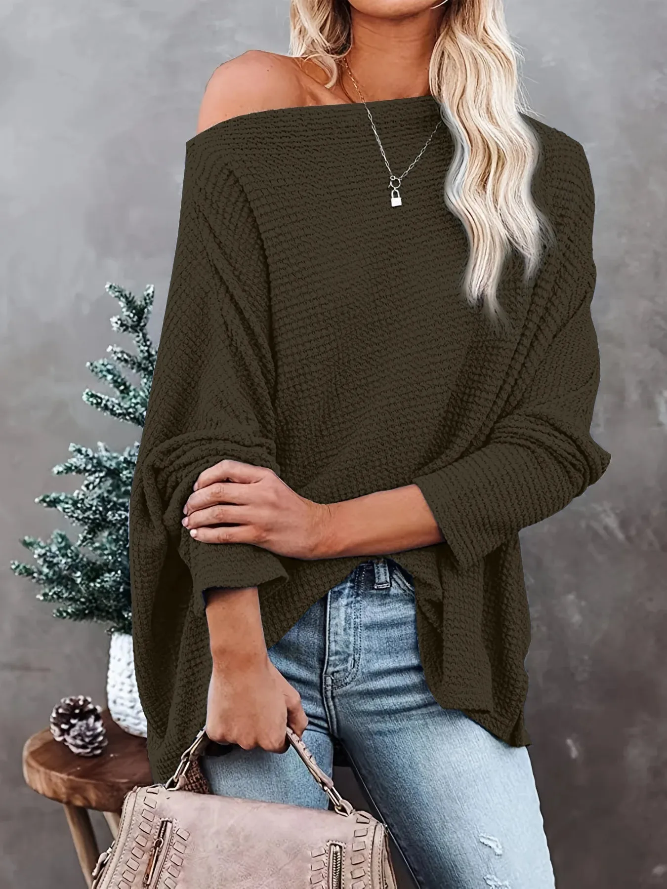 Asymmetric Hems Textured Knit Casual Top