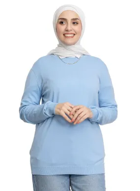 Baby Blue Round Knit Pullover