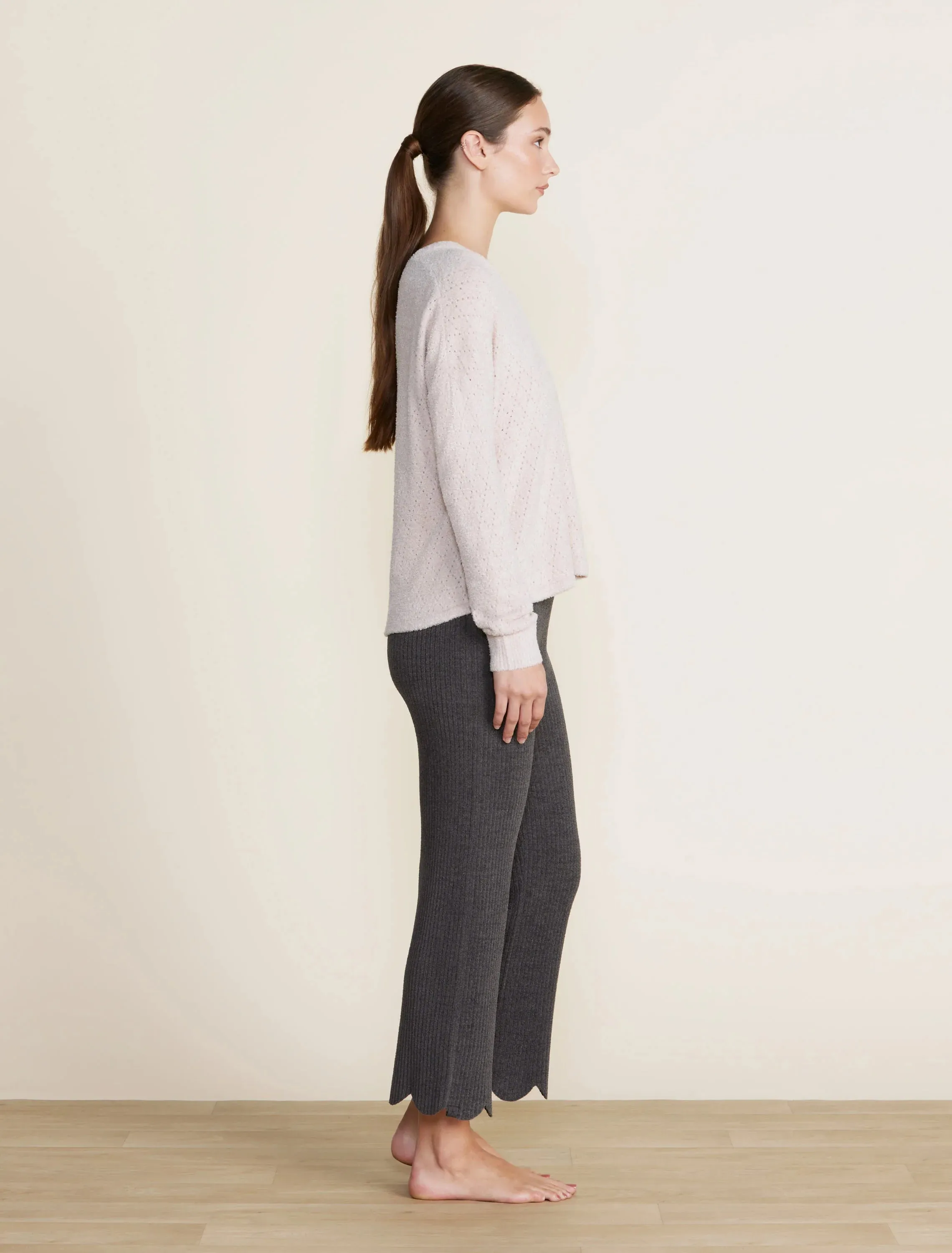Barefoot Dreams CozyChic Lite® Diamond Pointelle Pullover