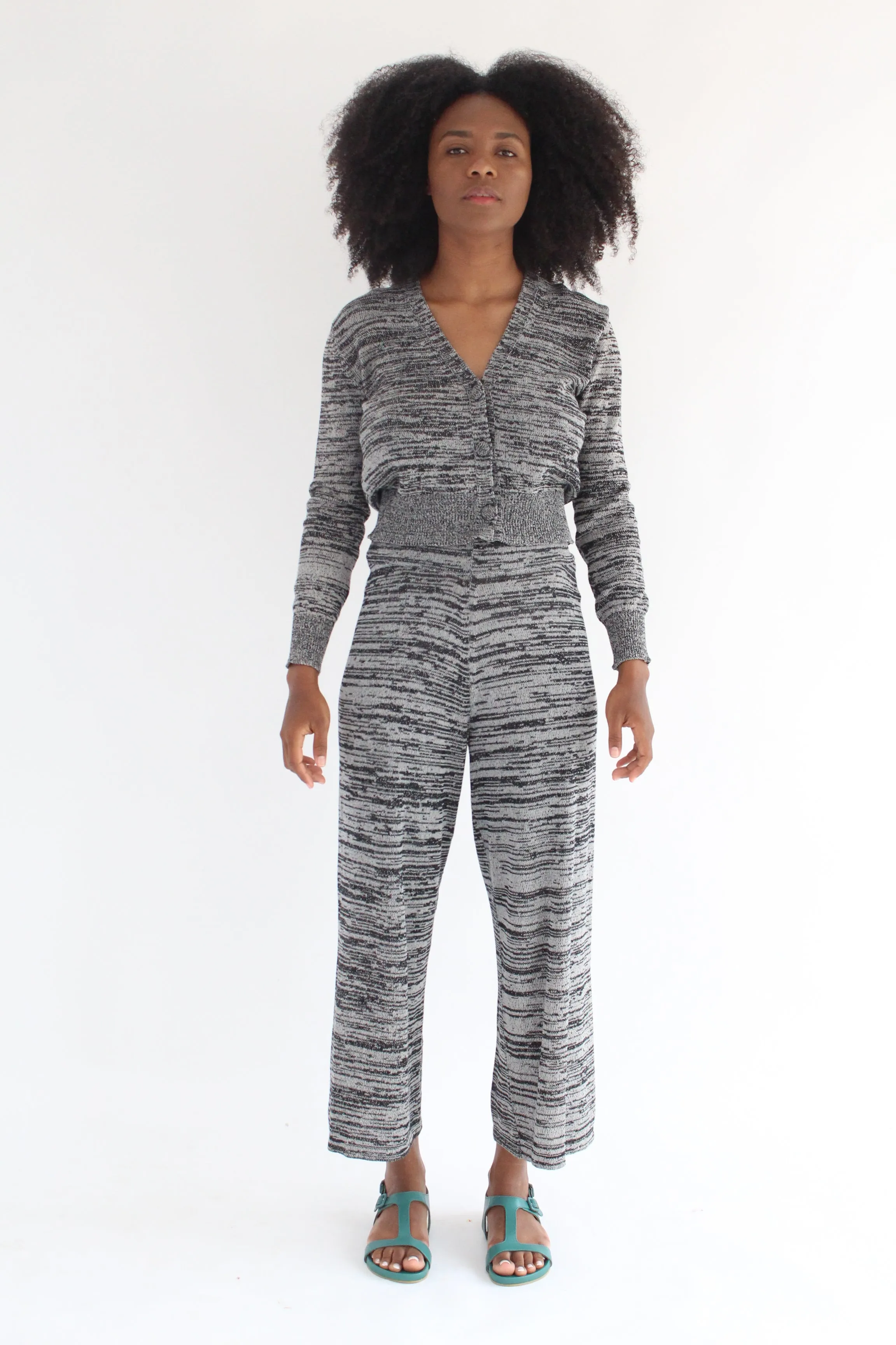 Beklina Cotton Knit Cardigan Black/Grey