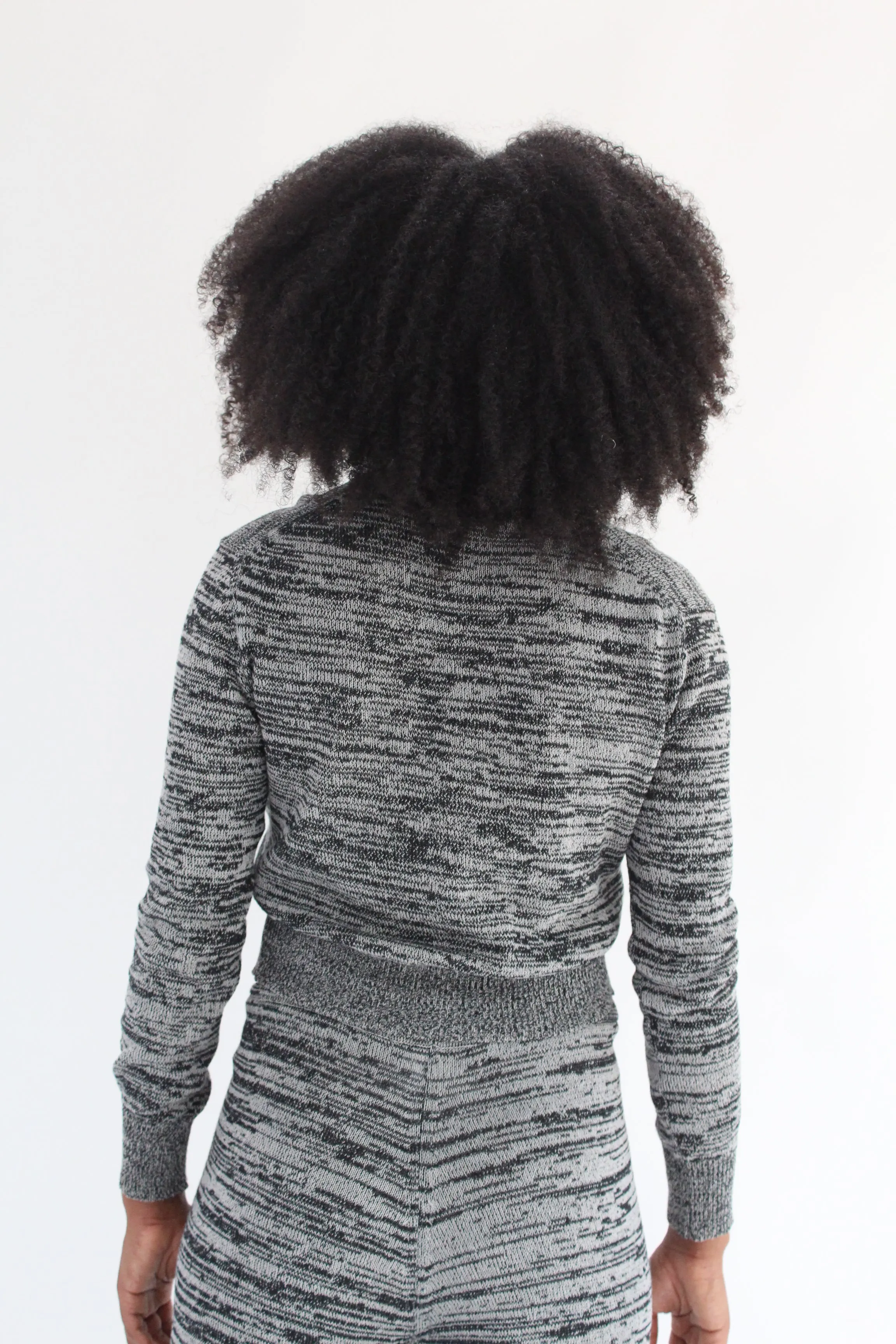 Beklina Cotton Knit Cardigan Black/Grey