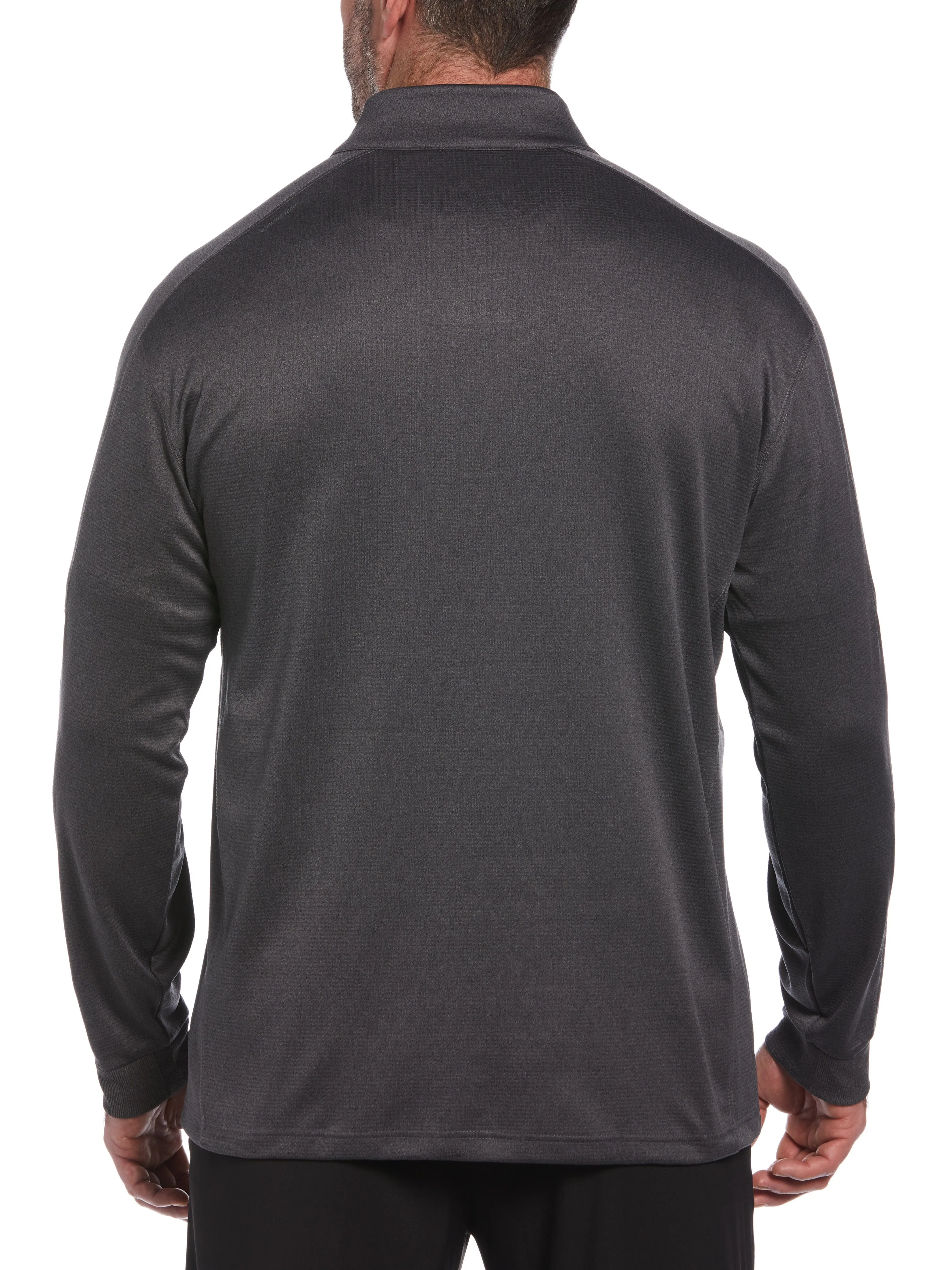 Big & Tall Midweight Waffle Knit Fleece 1/4 Zip Golf Sweater