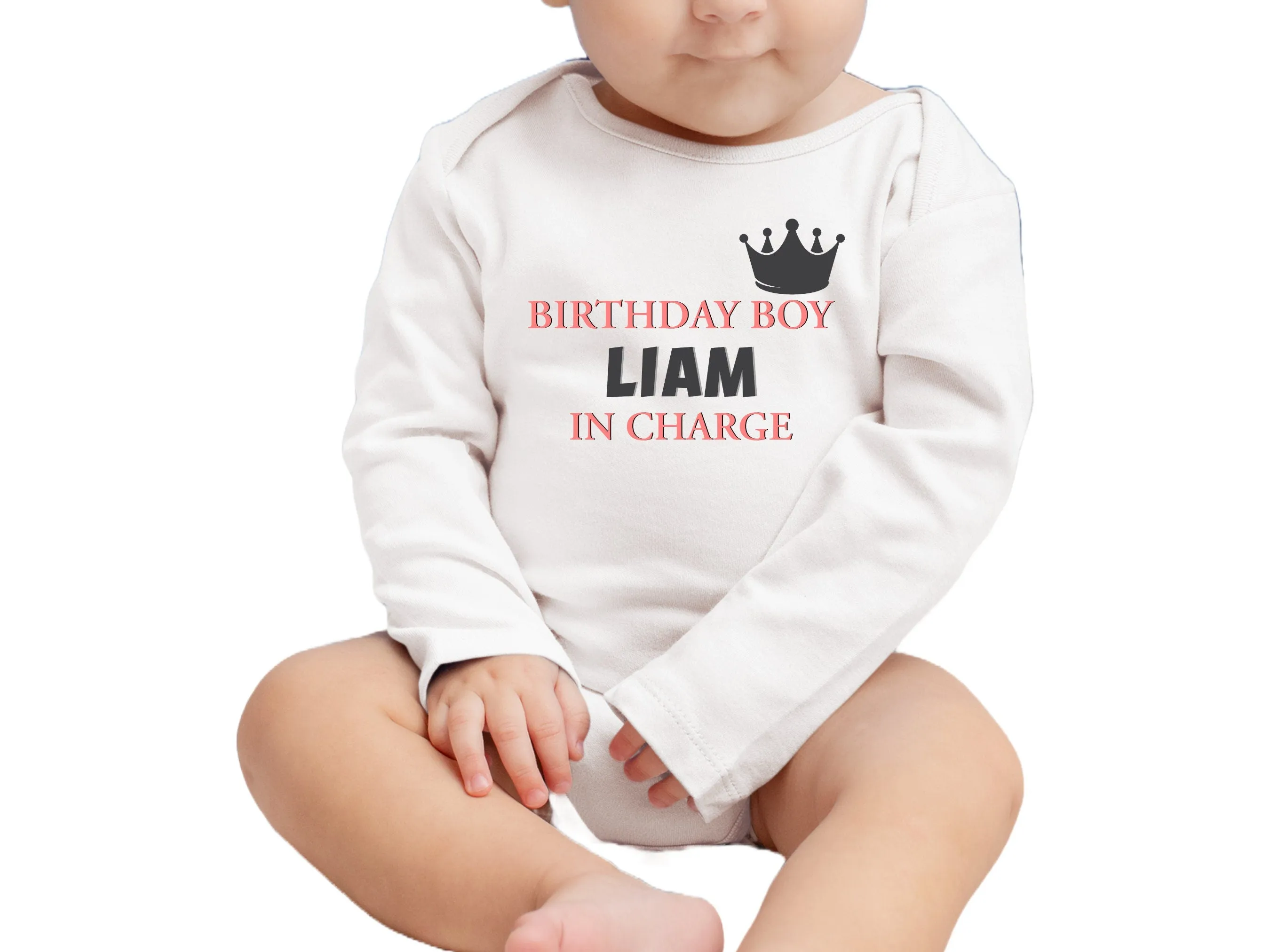 Birthday in Charge Bodysuit Present Personalized Boy Name on Ideal for Birthday