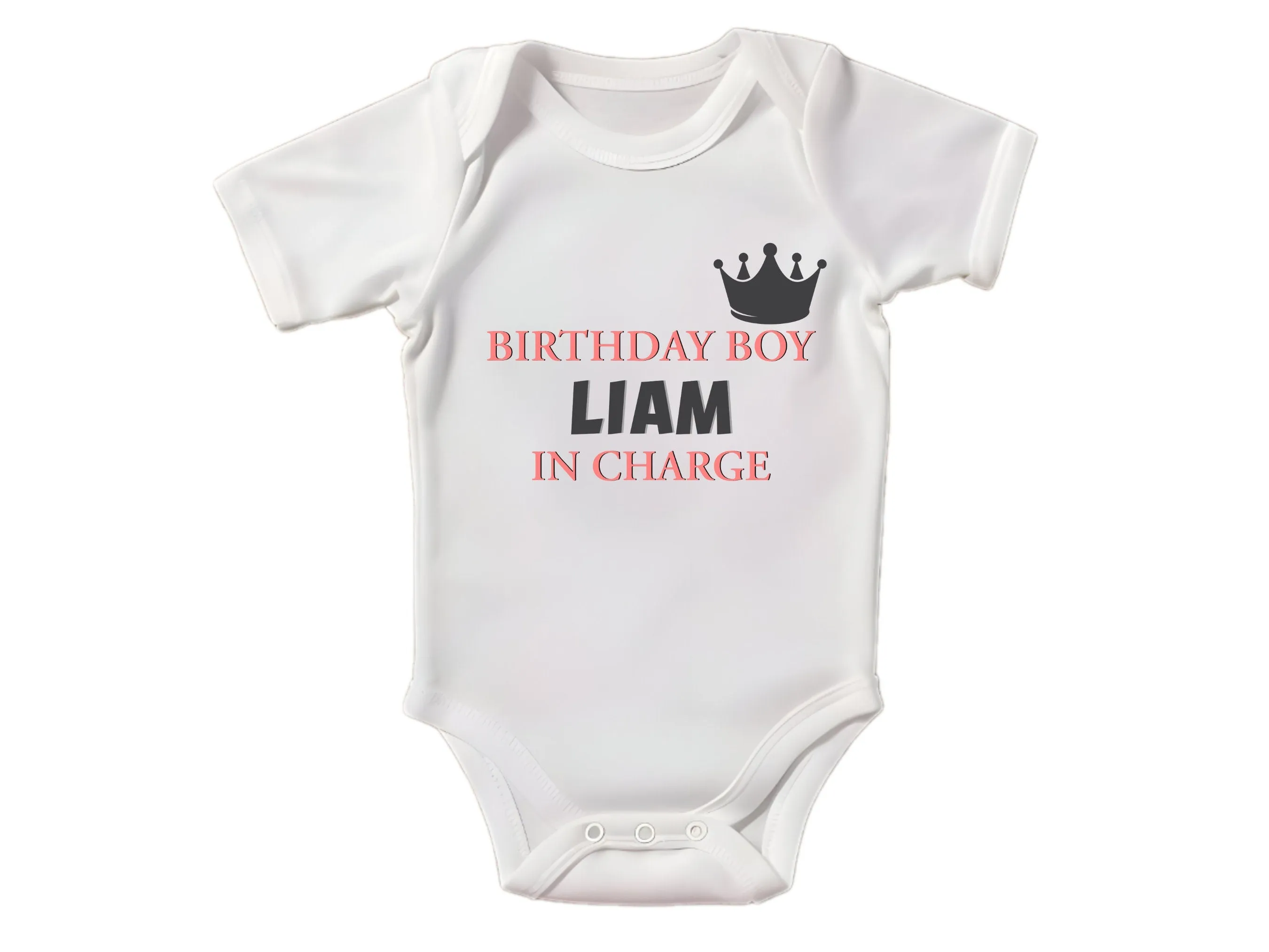 Birthday in Charge Bodysuit Present Personalized Boy Name on Ideal for Birthday