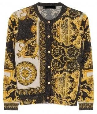Black and Gold Signature Print Cardigan