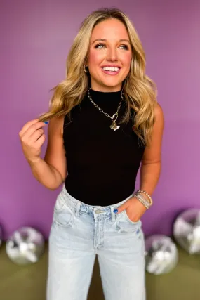 Black Mock Neck Sleeveless Bodysuit *FINAL SALE*