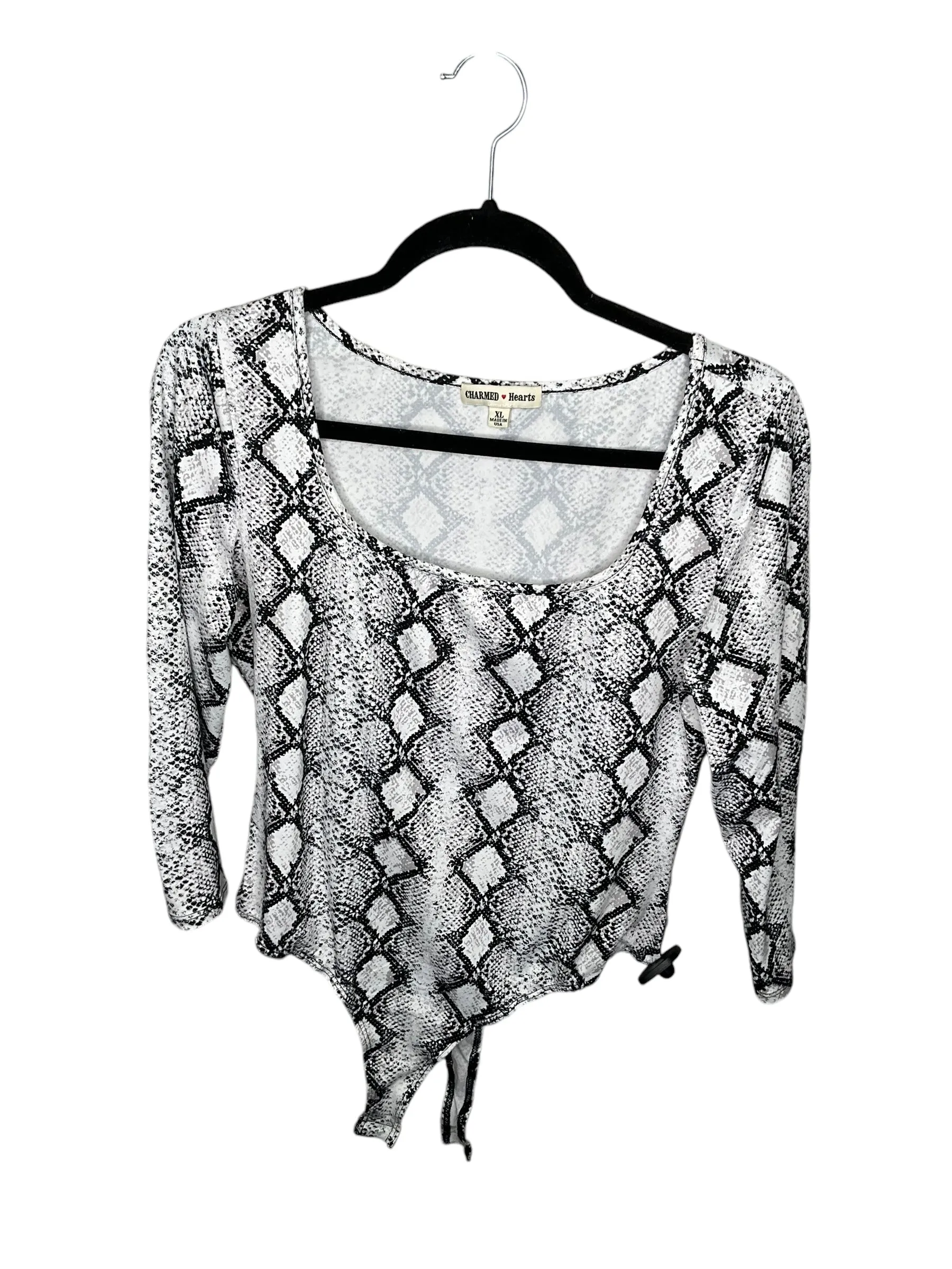 Bodysuit By Clothes Mentor In Snakeskin Print, Size: Xl