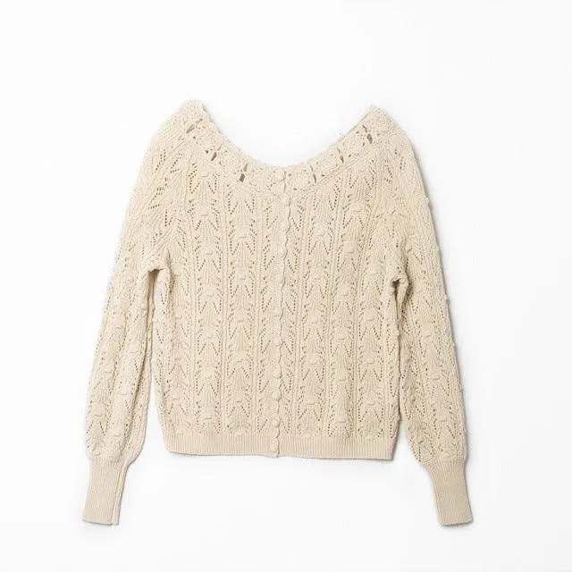 both sides can wear crochet knit top