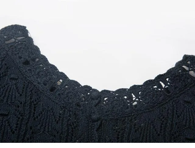 both sides can wear crochet knit top