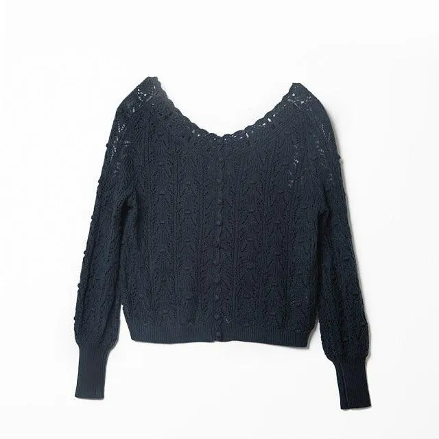 both sides can wear crochet knit top