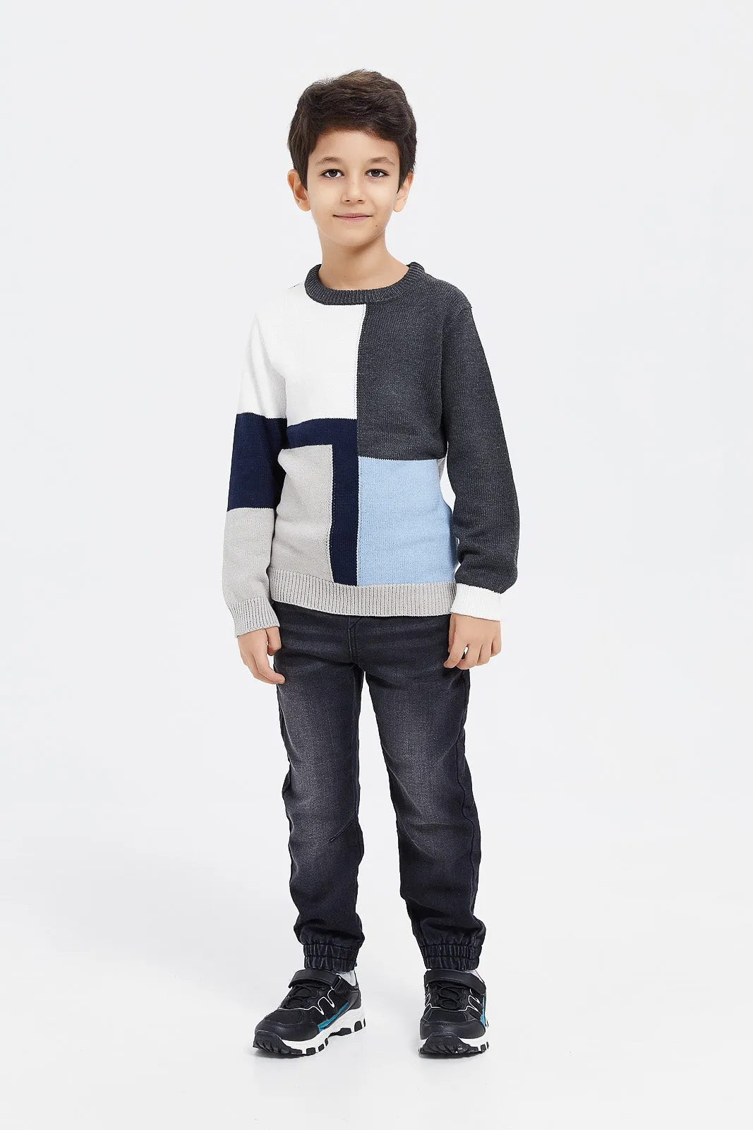 Boys Assorted Square Block Jumper