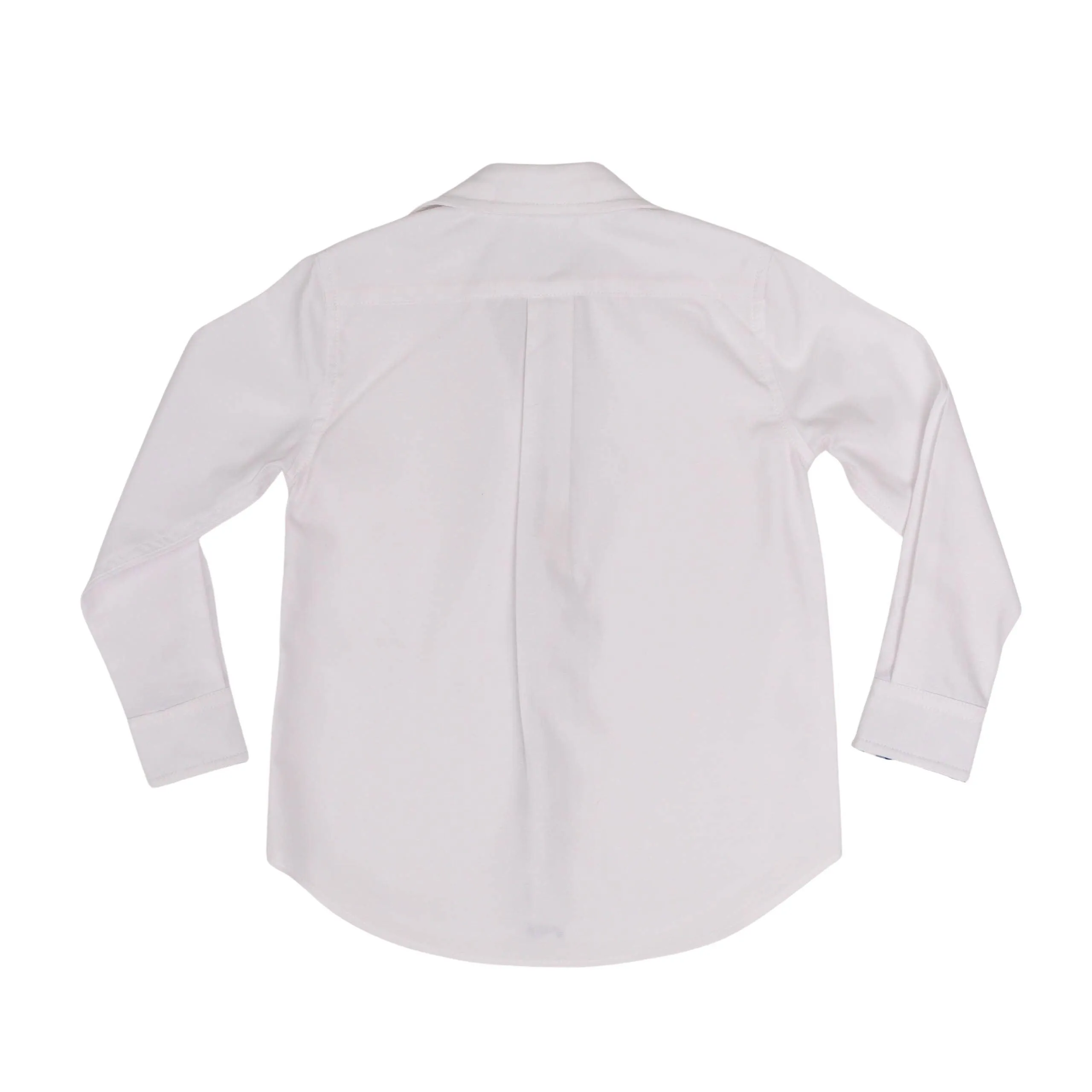 Brooks Button Down in Oxford White with Navy Gingham Trim