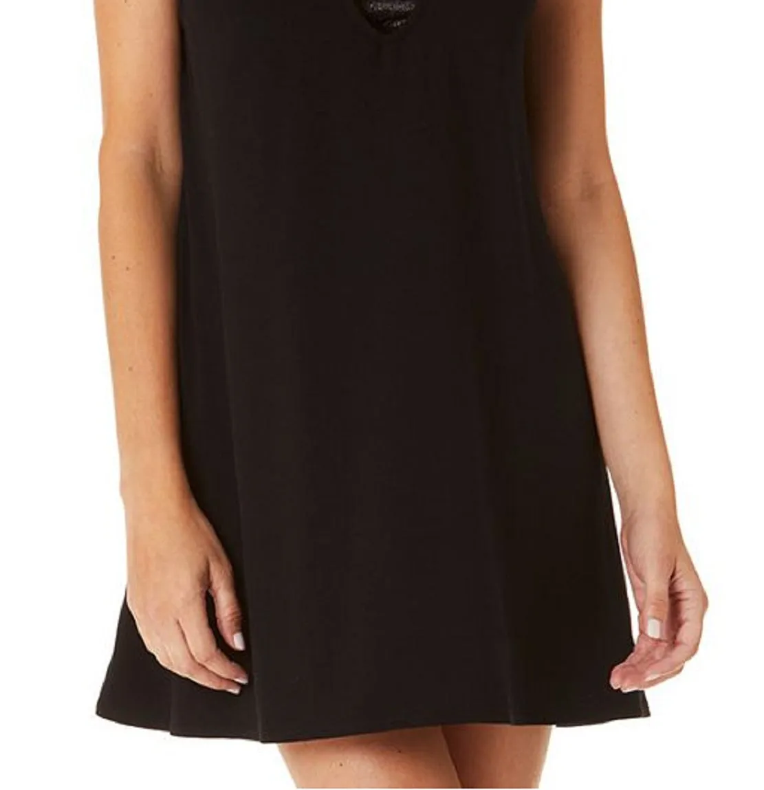 California Waves Junior's Strappy Swim Cover Up Dress Swimsuit Black