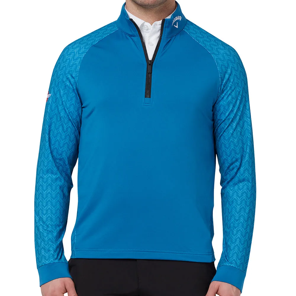 Callaway 1/4 Zip Odyssey Blocked Pullover - Vallarta Blue