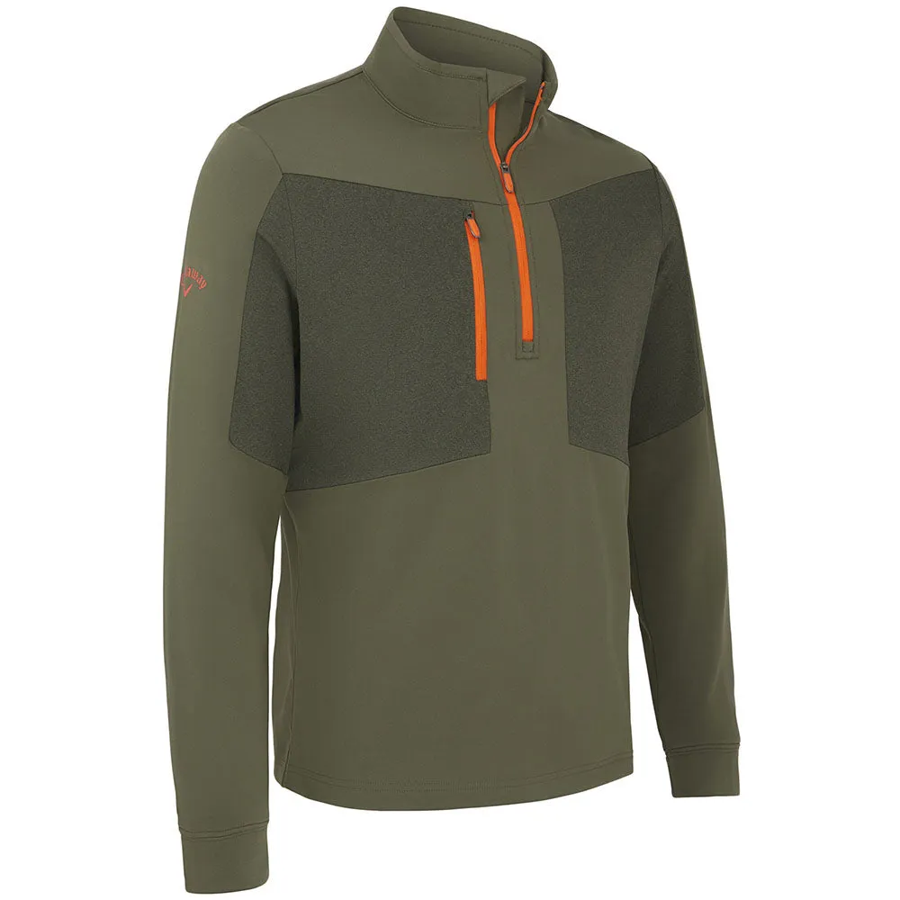 Callaway Aquapel 1/2 Zip Pullover Sweater - Black Lichen/Tigerlily
