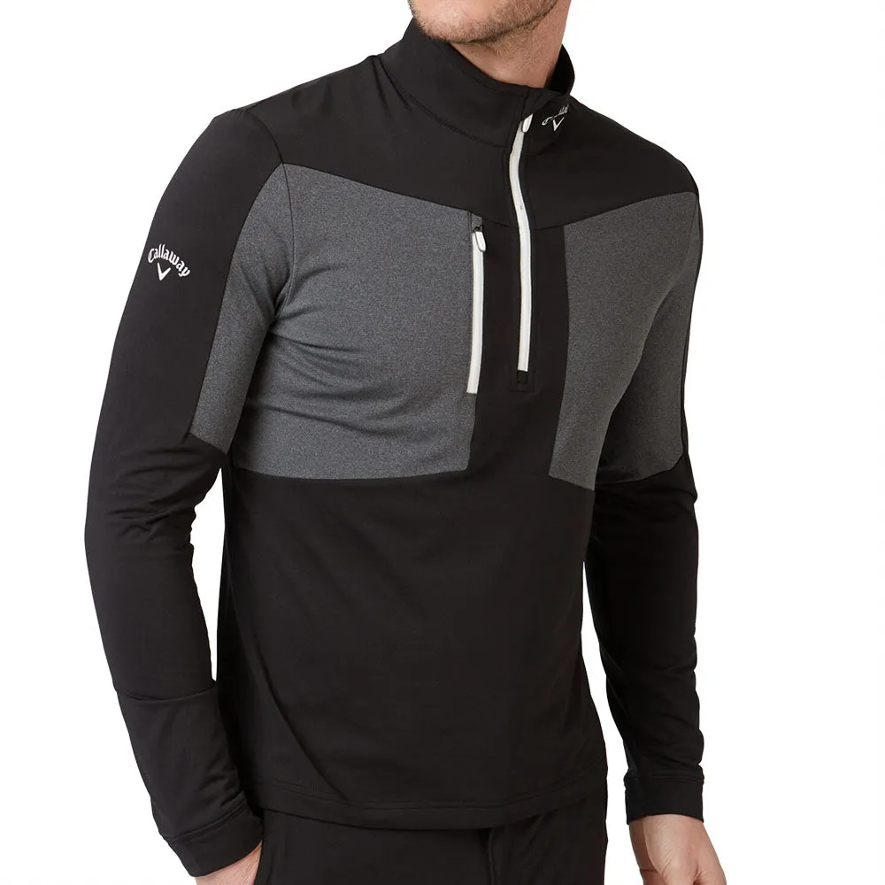 Callaway Aquapel 1/2 Zip Pullover Sweater - Caviar/Bright White