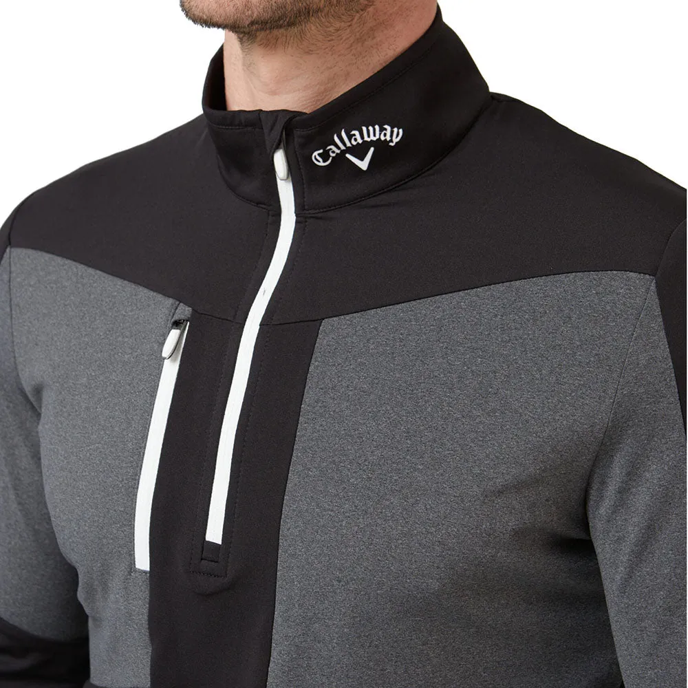 Callaway Aquapel 1/2 Zip Pullover Sweater - Caviar/Bright White