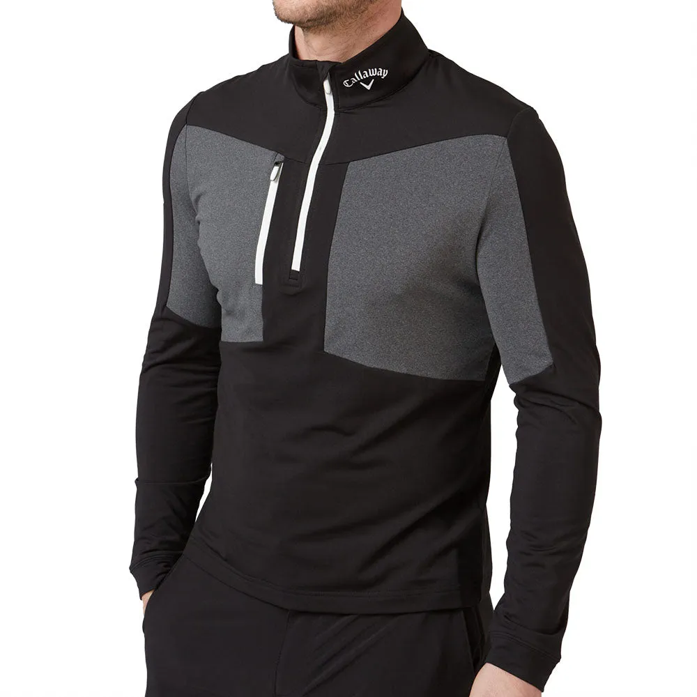 Callaway Aquapel 1/2 Zip Pullover Sweater - Caviar/Bright White