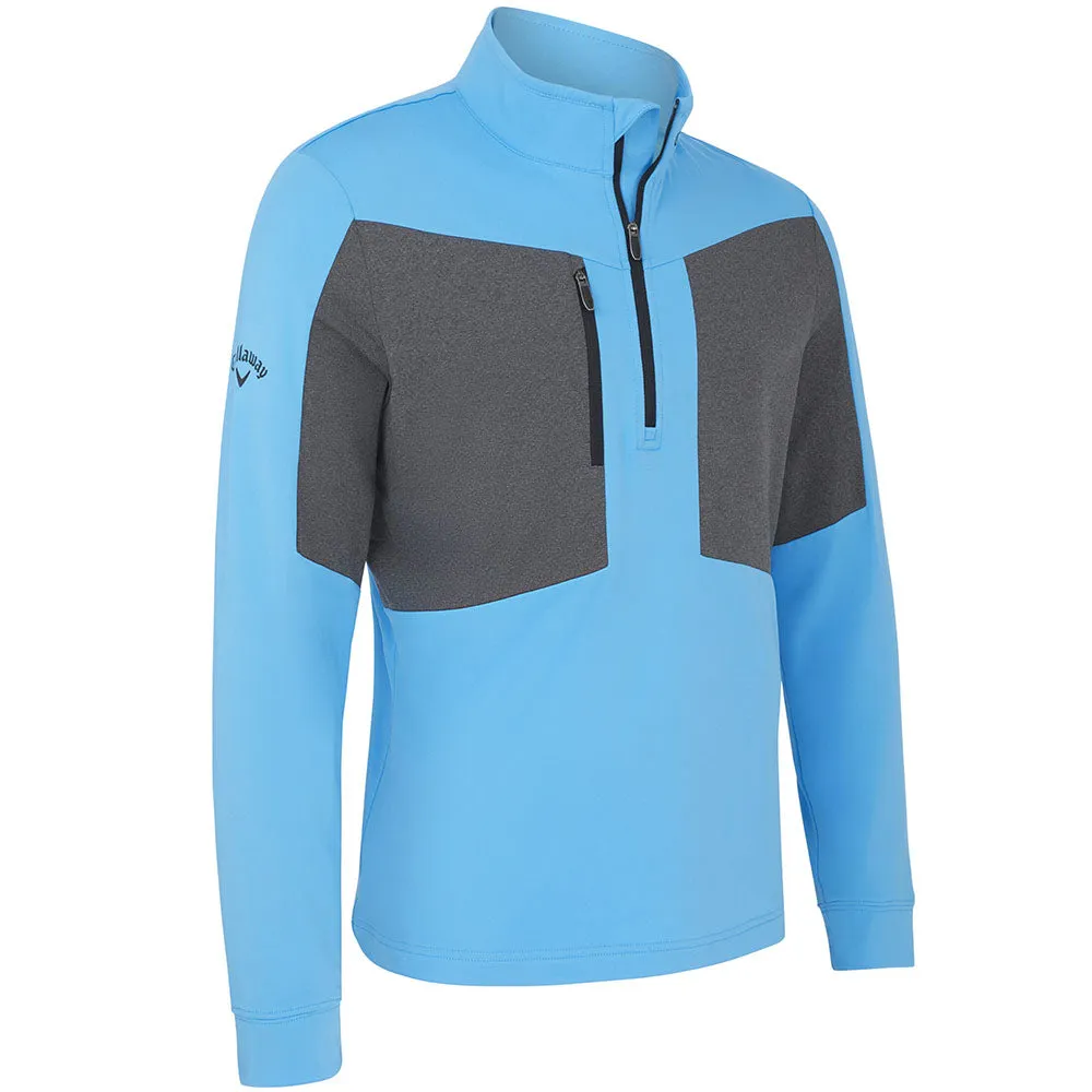 Callaway Aquapel 1/2 Zip Pullover Sweater - Malibu Blue/Caviar