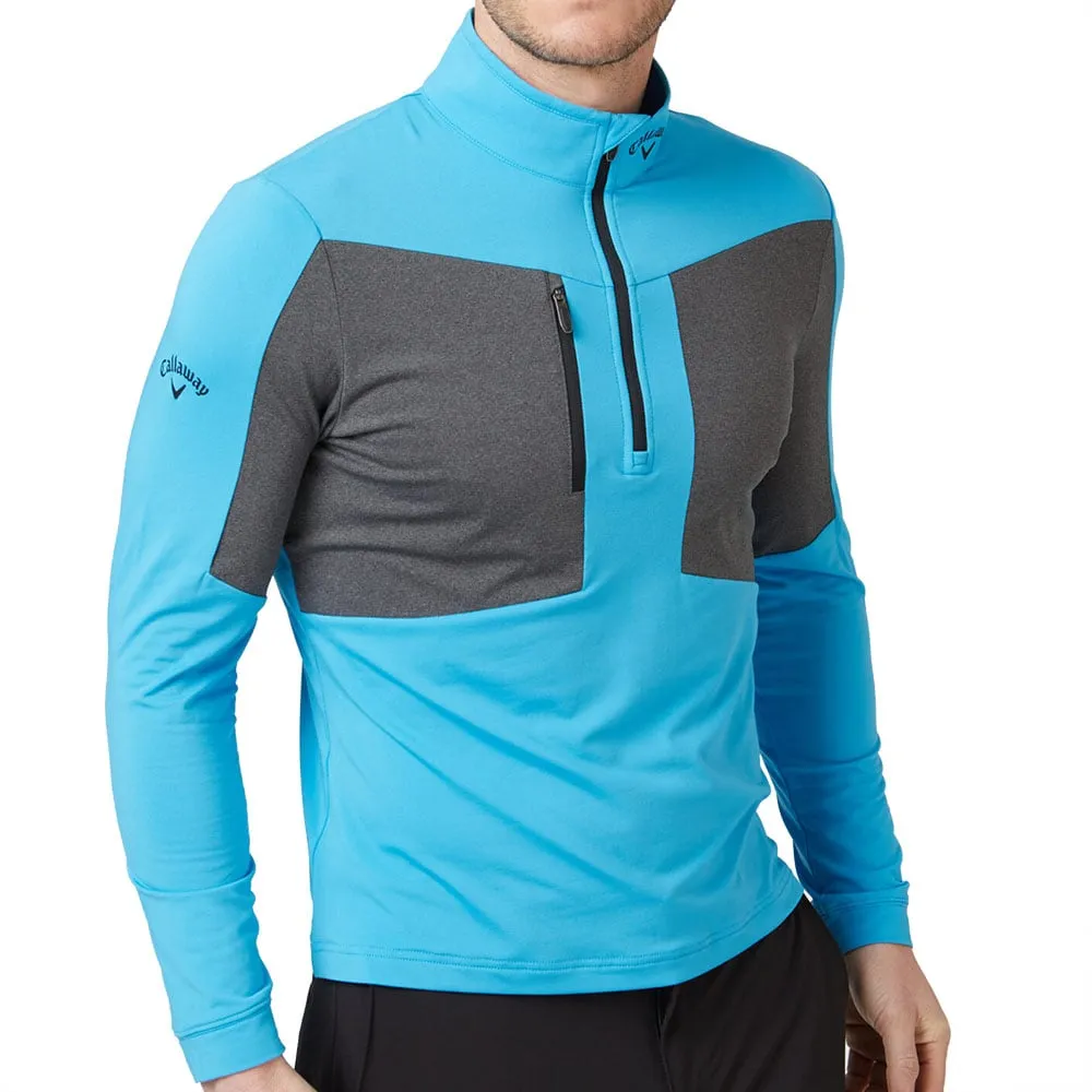 Callaway Aquapel 1/2 Zip Pullover Sweater - Malibu Blue/Caviar