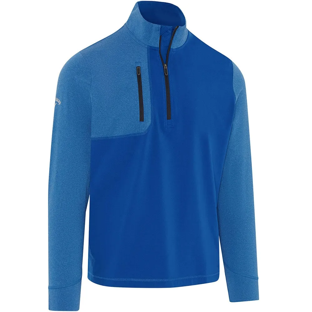 Callaway Aquapel Mixed Media 1/4 Zip Pullover - Light Lapis/Heather