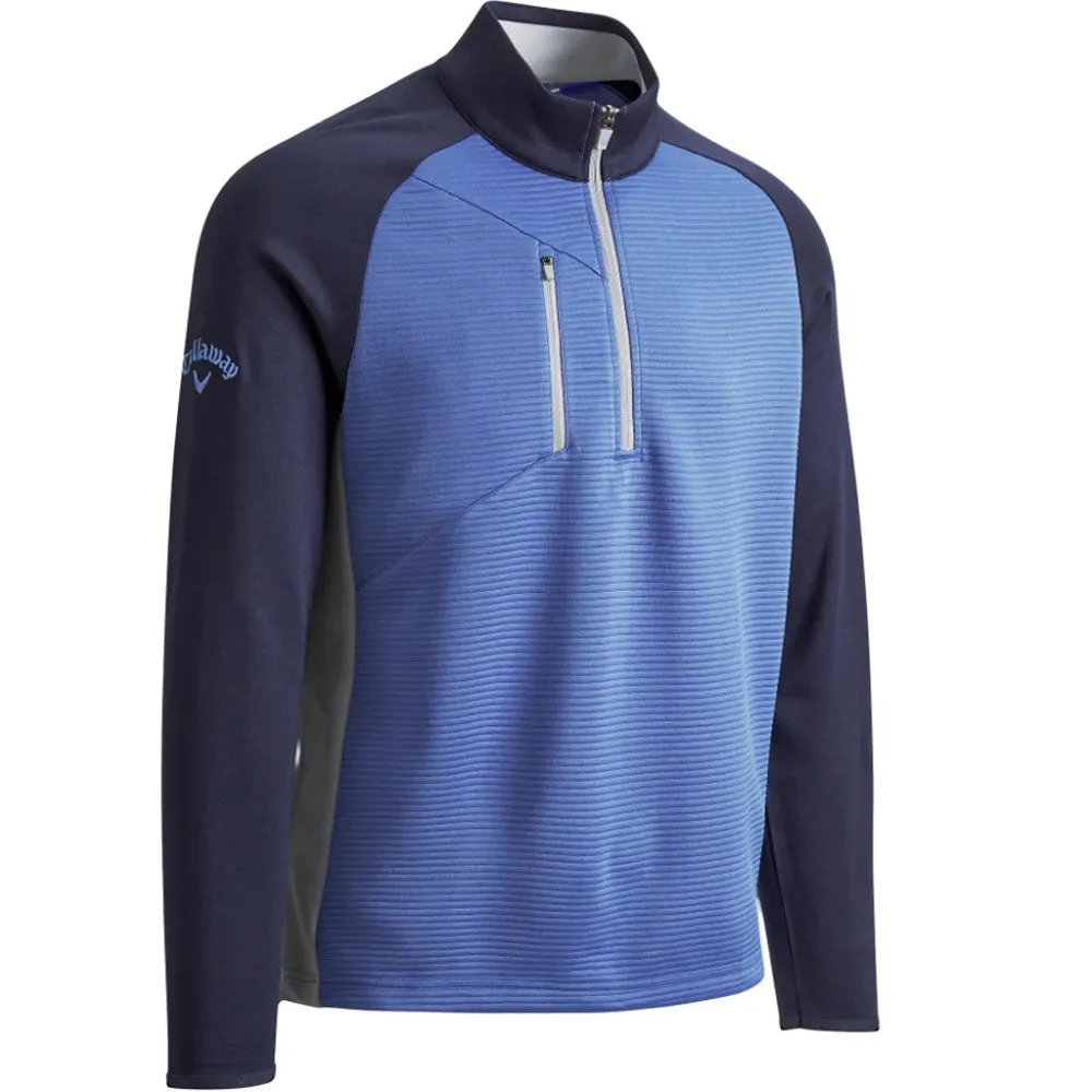 Callaway Blocked Ottoman Fleece 1/4 Zip Pullover - Dark Moody Heather