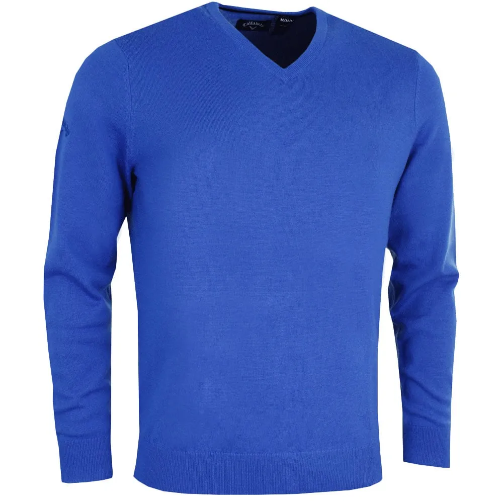 Callaway Merino Wool V-Neck Pullover - Surfing Blue