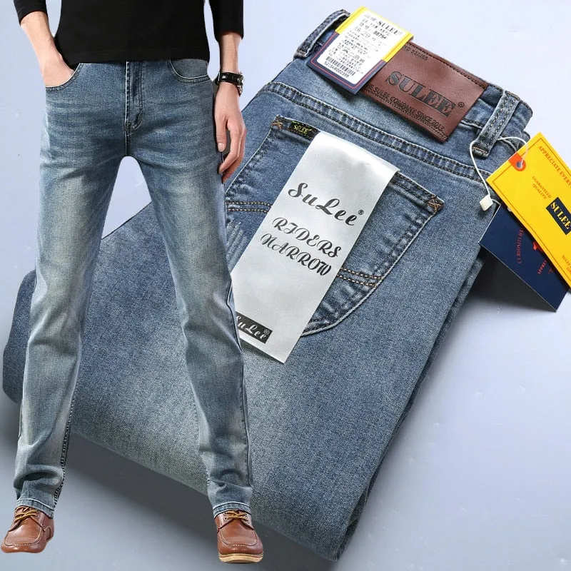 Casual Elastic Denim Pants