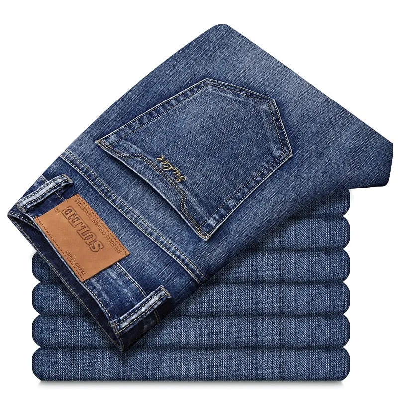 Casual Elastic Denim Pants