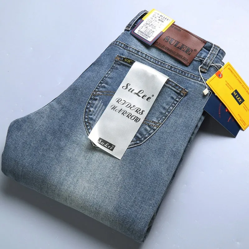 Casual Elastic Denim Pants