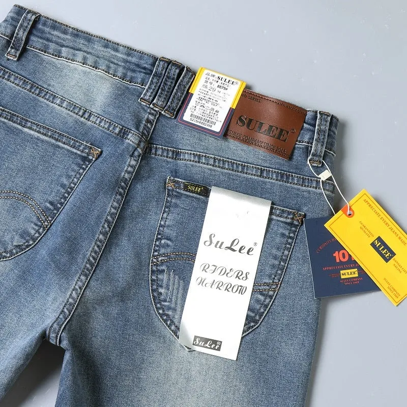 Casual Elastic Denim Pants