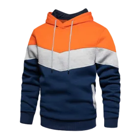 Casual Streetwear Style Men's Autumn Winter Patchwork Hoodies and Sportswear Sweatshirts for Warmth and Comfort